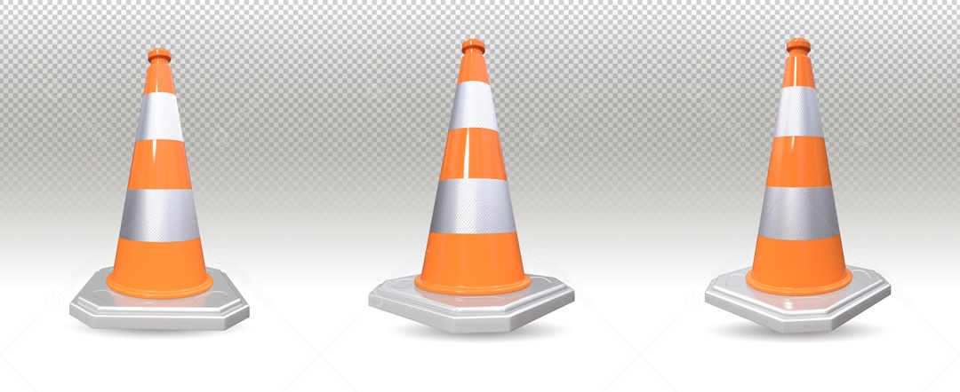 Elemento De 3 Cones Para Composição PSD