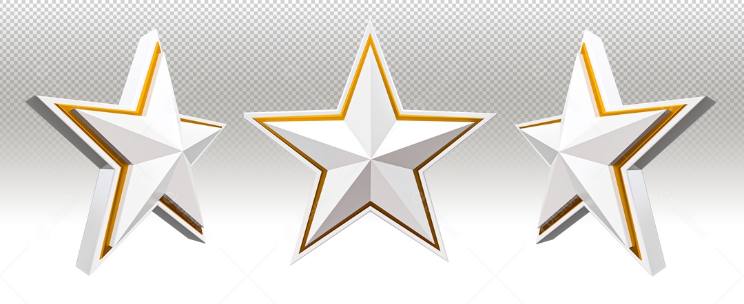 Elemento De 3 Estrelas Brancas Para Composição PSD