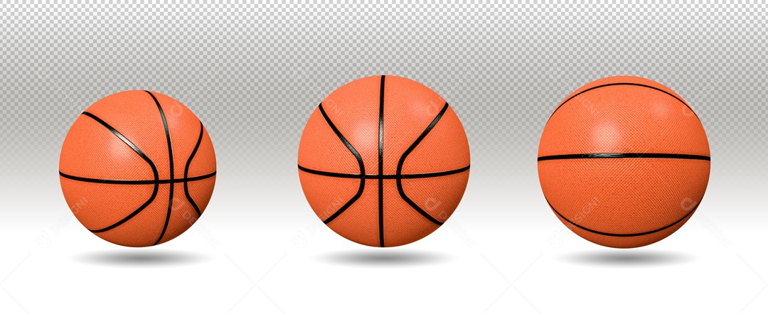 Elemento De 3 Bolas De Basquete Para Composição PSD