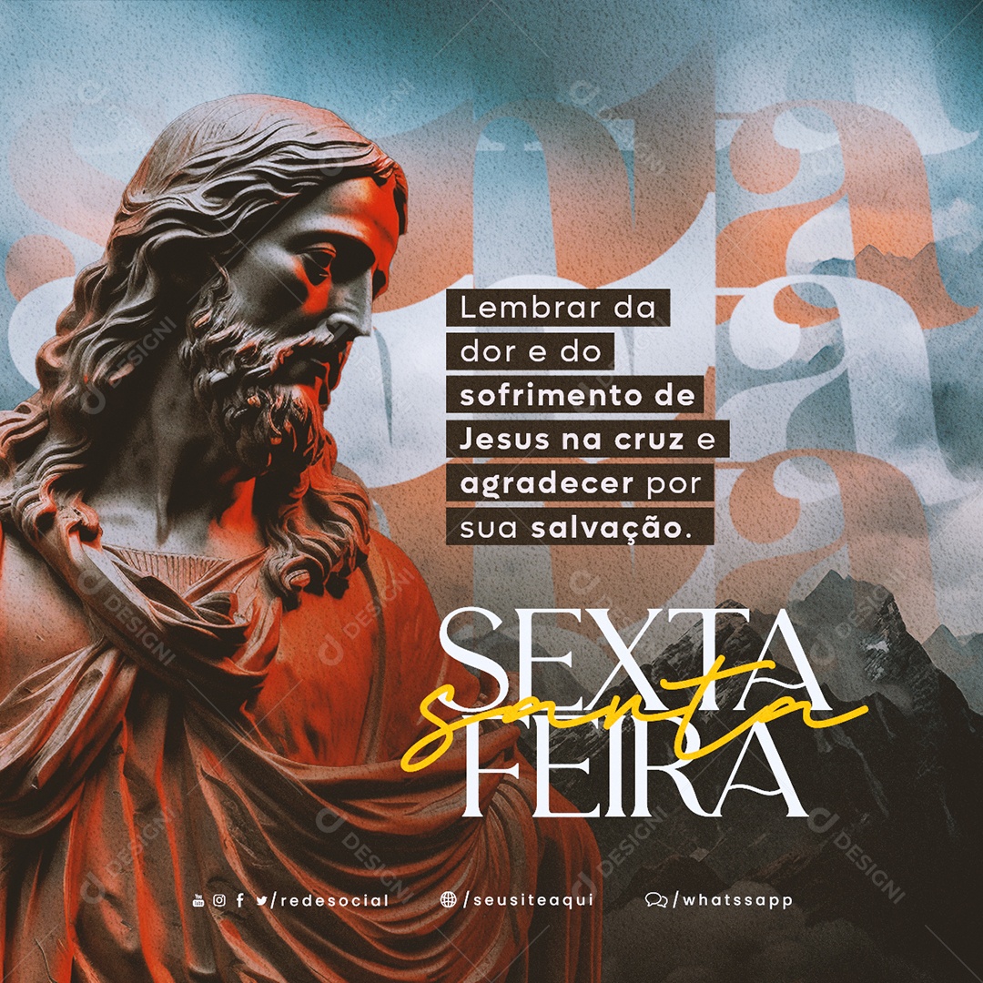 Lembrar Da Dor E Do Sofrimento De Jesus Sexta-Feira Santa Social Media PSD Editável