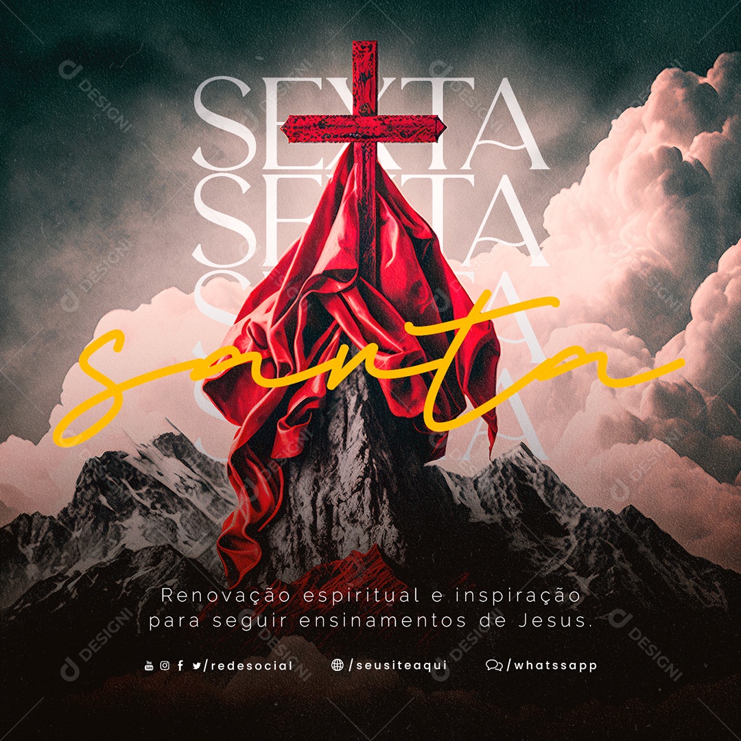 Renovação Espiritual E Inspiração Para Seguir Ensinamentos Sexta Feira Santa Social Media PSD Editável