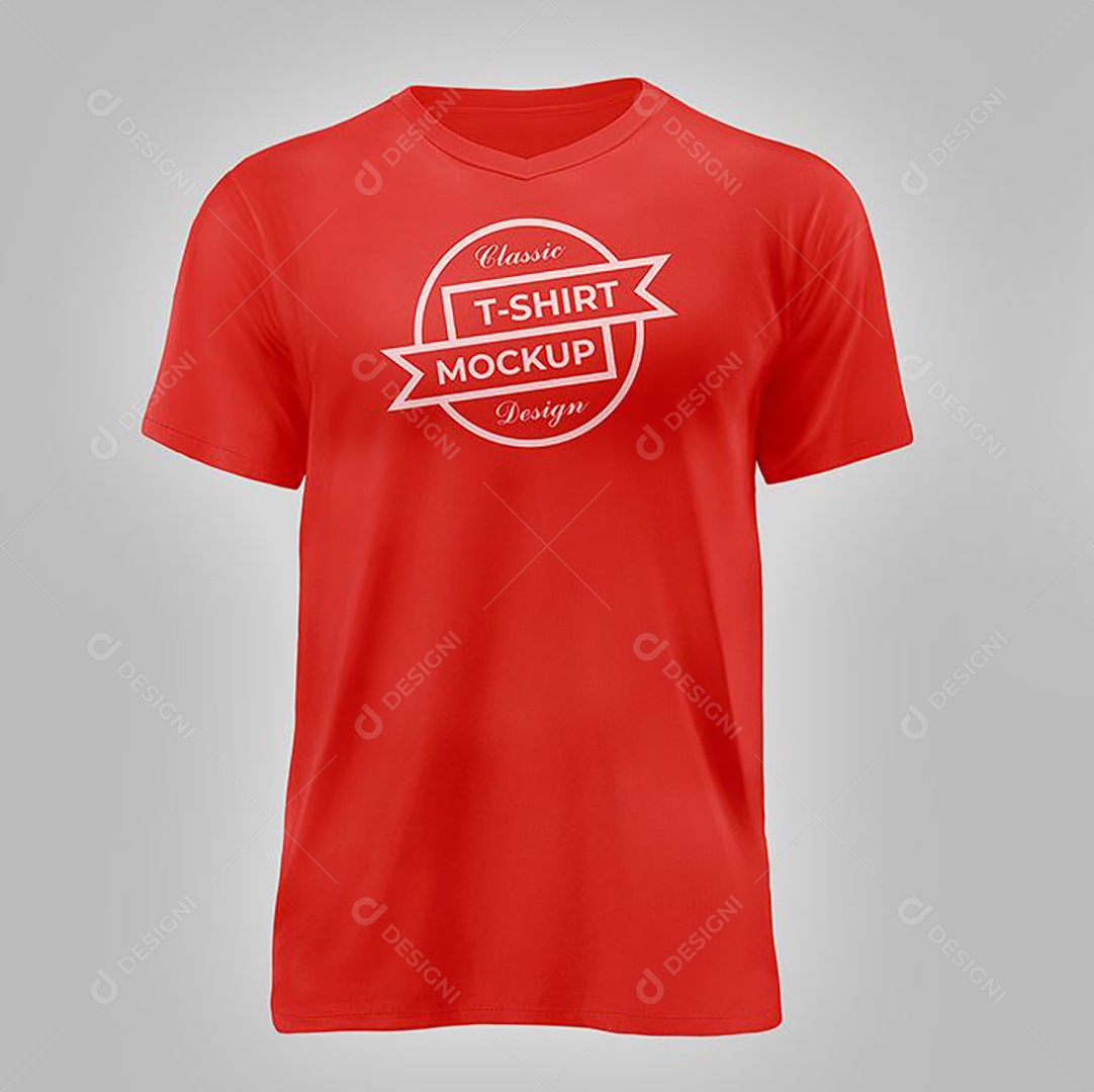 Mockup Camisa Camiseta Gola V PSD