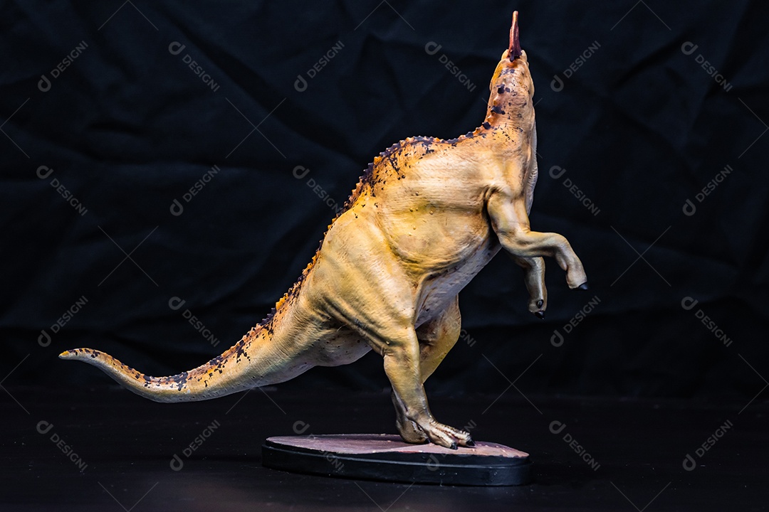 O dinossauro no fundo escuro isolado