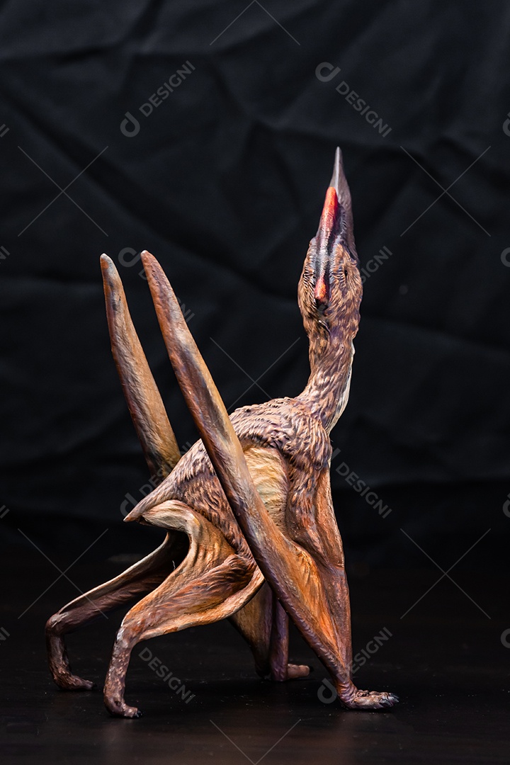 O dinossauro no fundo escuro isolado