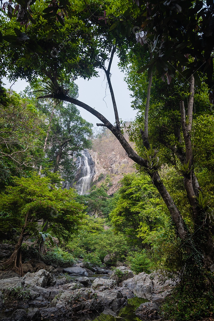 Belas cachoeiras no parque nacional klong lan da Tailândia