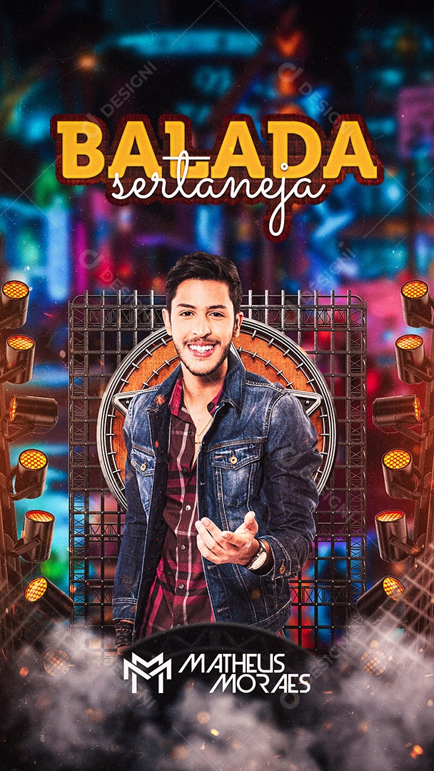 Story Balada Sertaneja Flyer Matheus Moraes Social Media PSD Editável