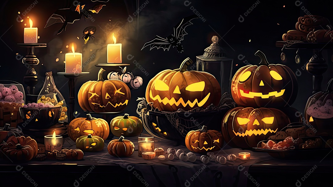 Abóbora sinistras sobre fundo isolado.