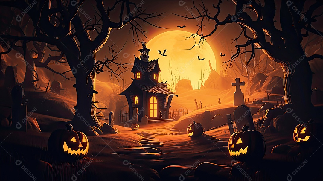 Cenário de Halloween.