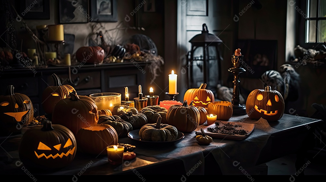 Abóbora sinistras sobre fundo isolado.