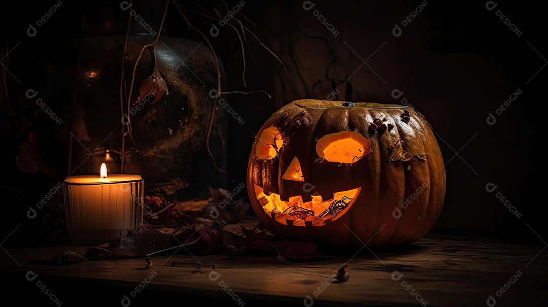 Abóbora sinistras sobre fundo isolado.