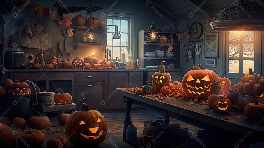 Cenário de Halloween.