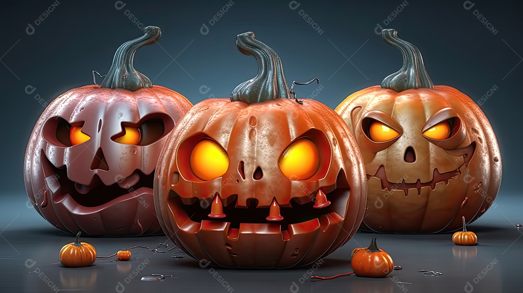 Abóbora sinistras sobre fundo isolado.