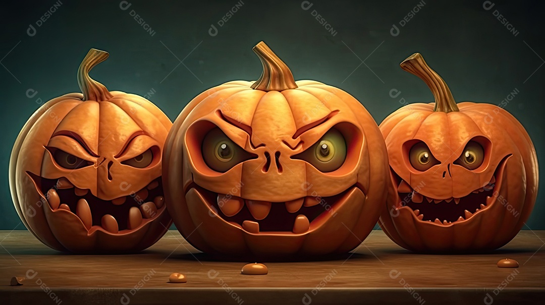 Abóbora sinistras sobre fundo isolado.