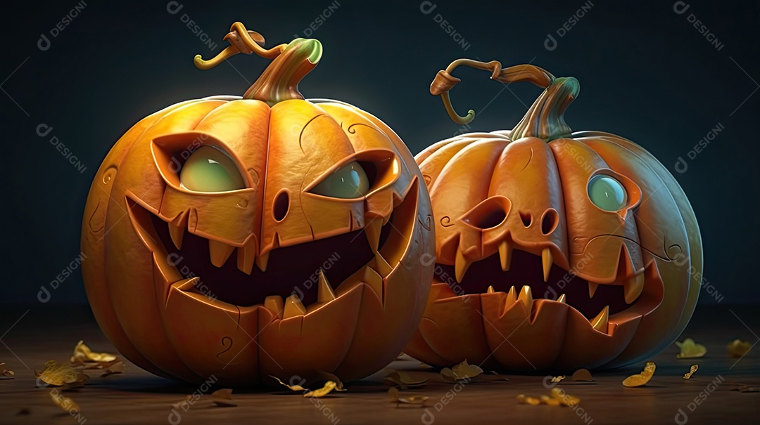 Abóbora sinistras sobre fundo isolado.