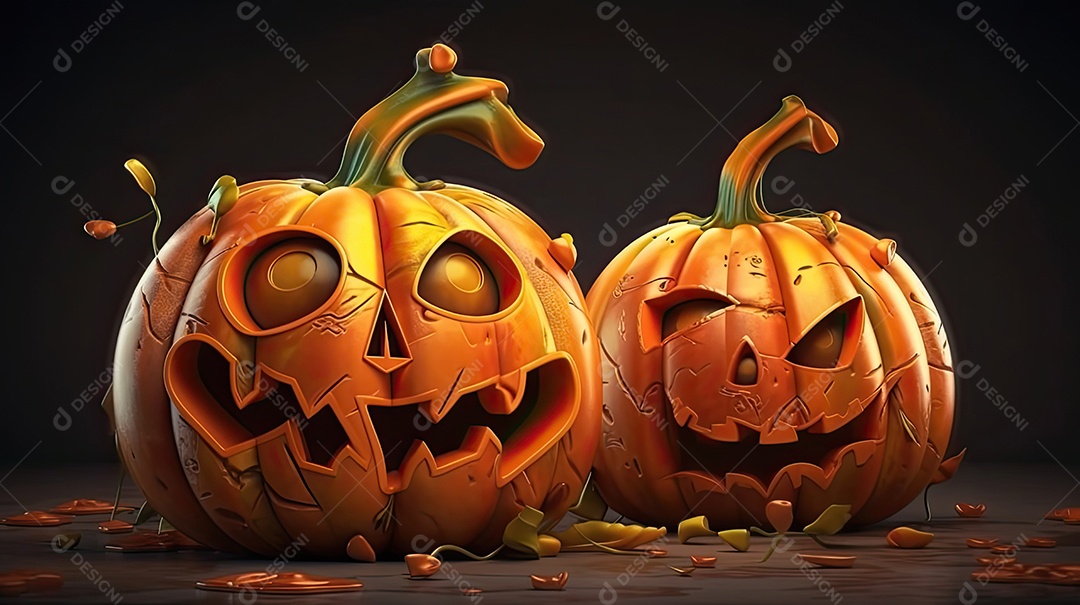 Abóbora sinistras sobre fundo isolado.