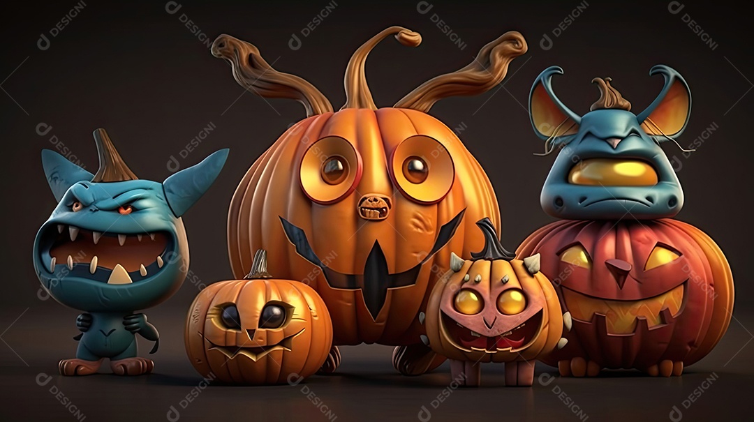 Abóbora sinistras sobre fundo isolado.