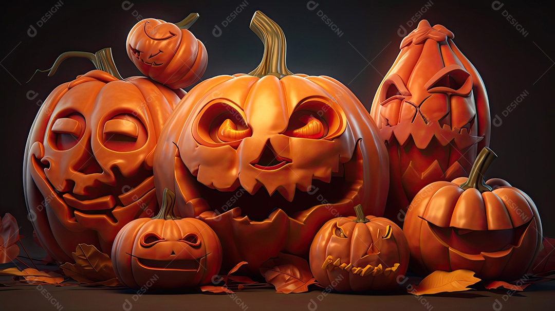 Abóbora sinistras sobre fundo isolado.