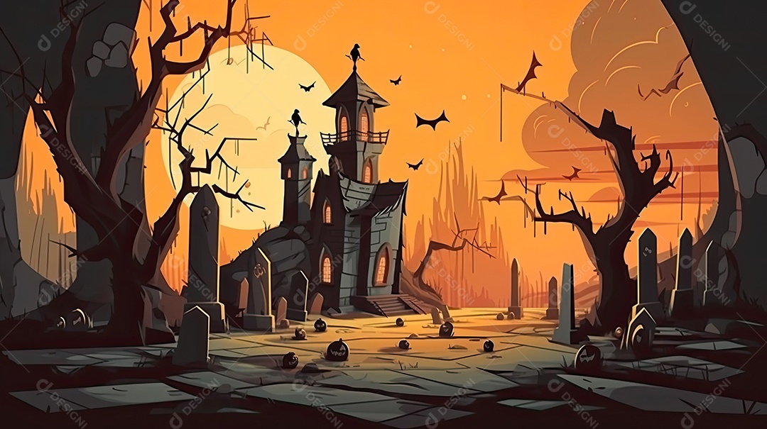 Cenário de Halloween.