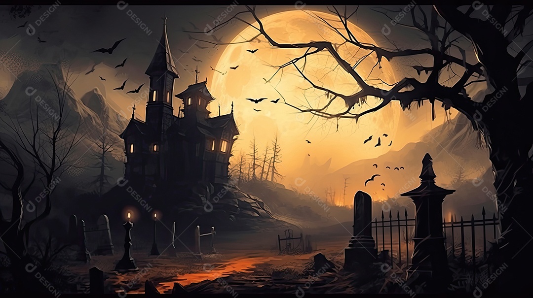 Cenário de Halloween.