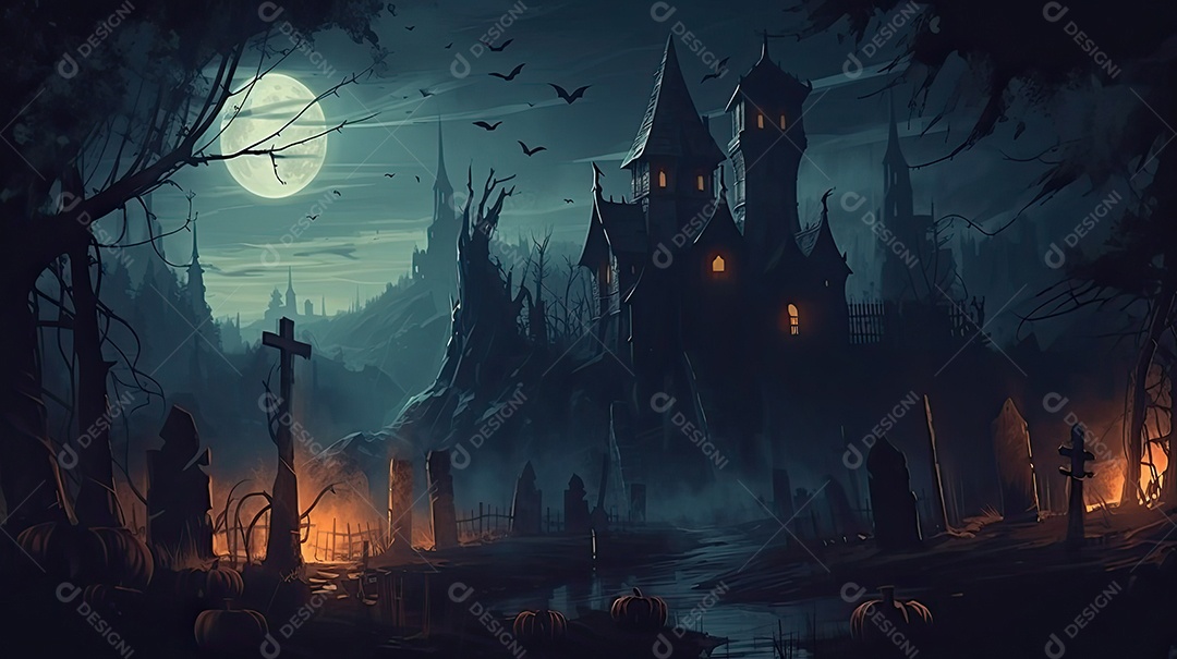 Cenário de Halloween.