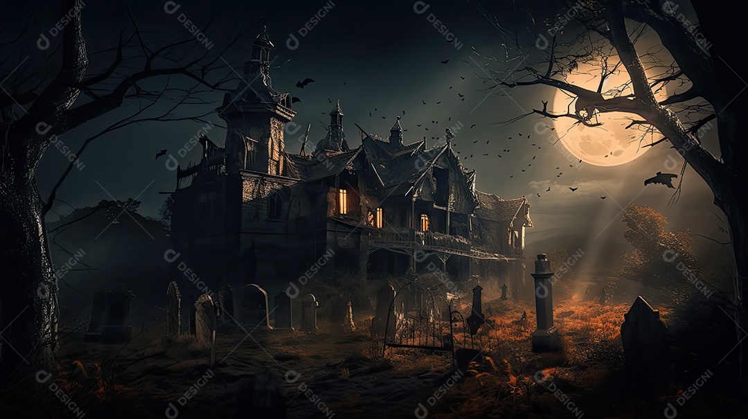 Cenário de Halloween.