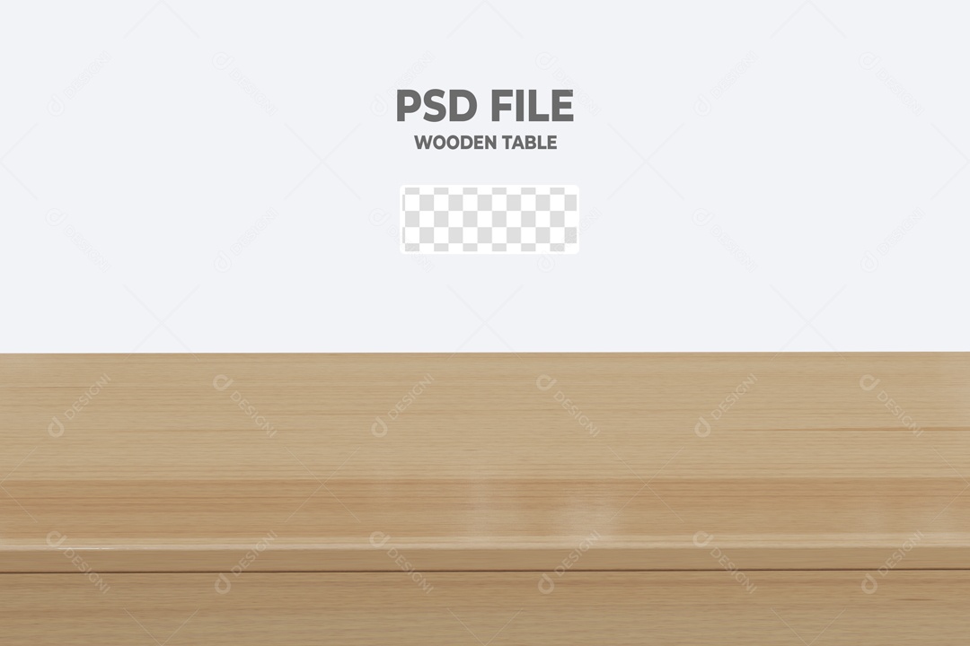 Mesa De Madeira Clara Elemento 3D PSD