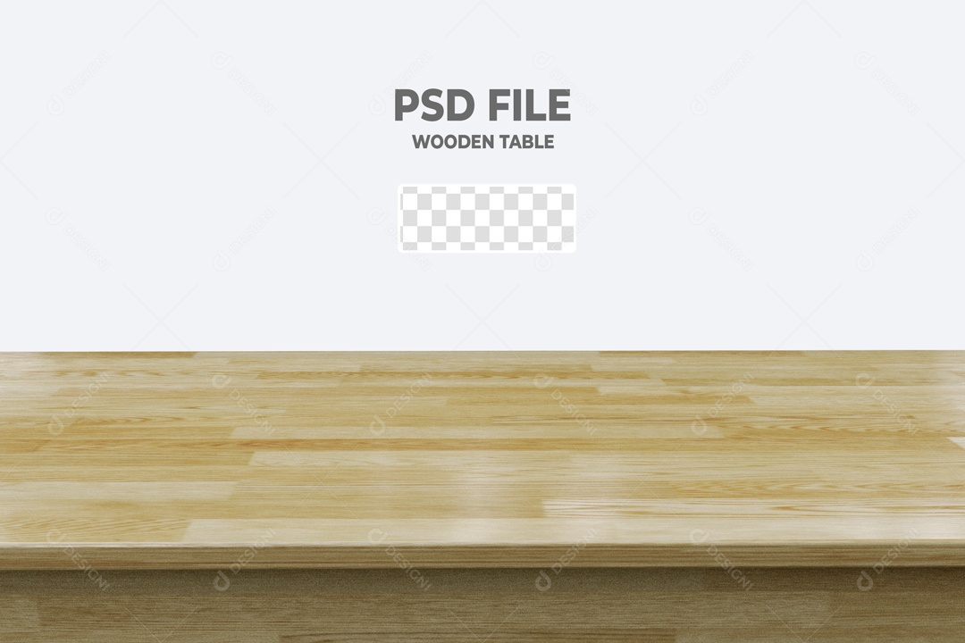 Mesa De Madeira Clara Elemento 3D PSD