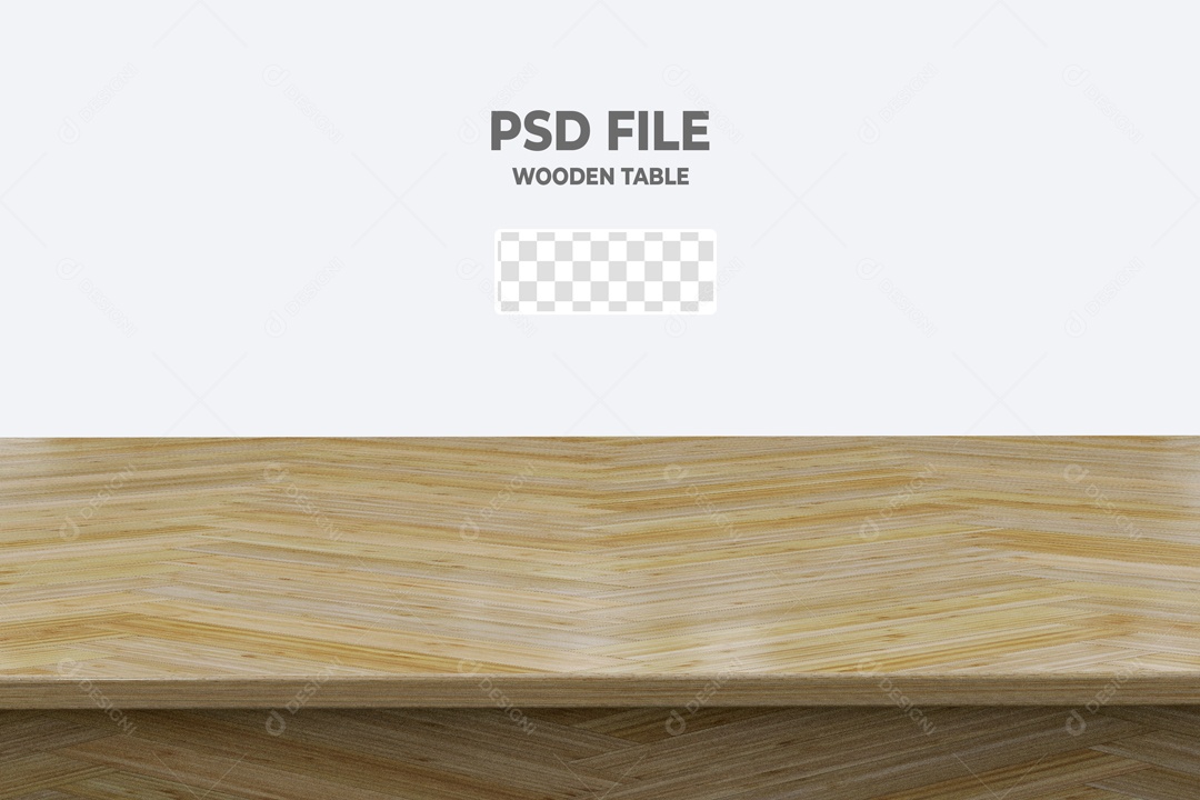 Mesa De Madeira Clara Elemento 3D PSD