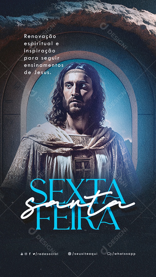 Story Renovação Espiritual E Inspiração Para Seguir Ensinamentos Sexta Feira Santa Social Media PSD Editável