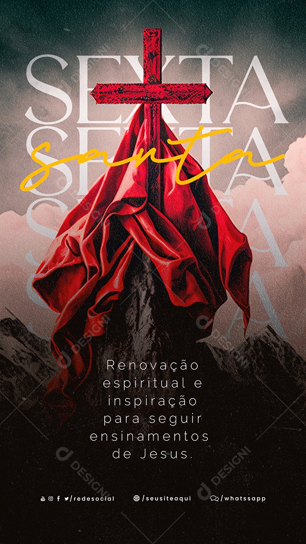 Story Renovação Espiritual E Inspiração Para Seguir Ensinamentos Sexta Feira Santa Social Media PSD Editável