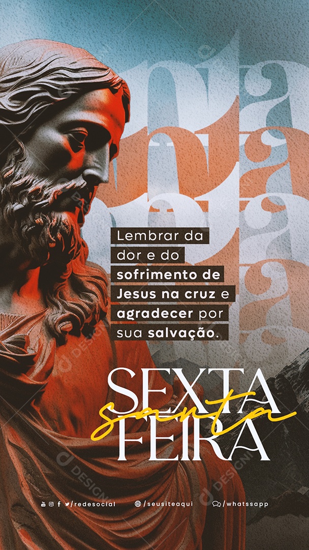 Story Lembrar Da Dor E Do Sofrimento De Jesus Sexta-Feira Santa Social Media PSD Editável