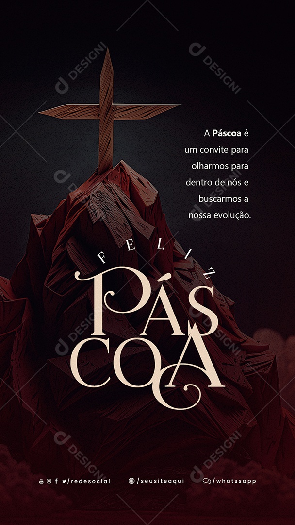 Story A Páscoa é Um Convite Para Olharmos Para Dentro De Nós Feliz Páscoa Social Media PSD Editável