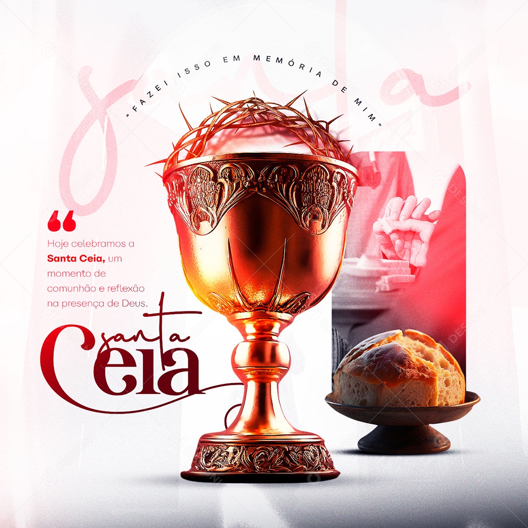 Hoje Celebramos a Santa Ceia Fazei Isso Em Memória De Mim Gospel Social Media PSD Editável