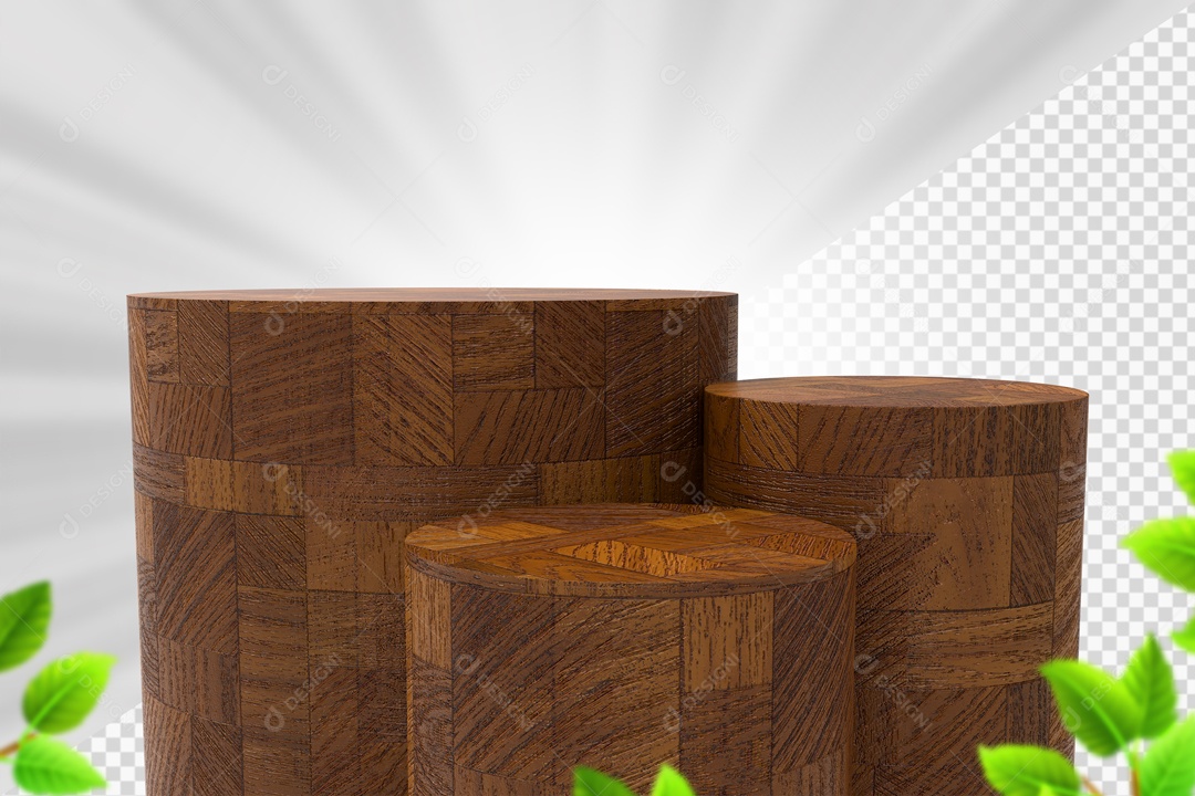 Troncos De Madeira Marrom Elemento 3D PSD