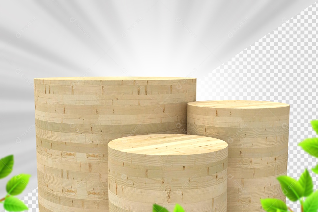 Troncos De Madeira Clara Elemento 3D PSD