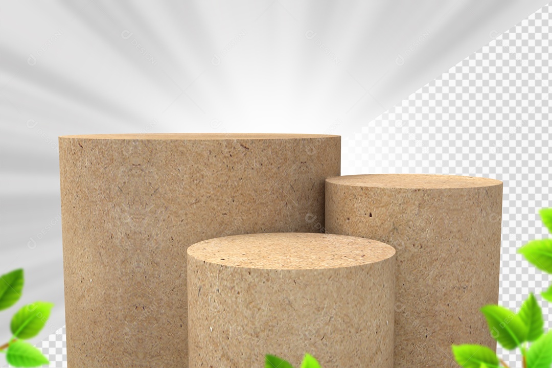 Troncos De Madeira Clara Elemento 3D PSD