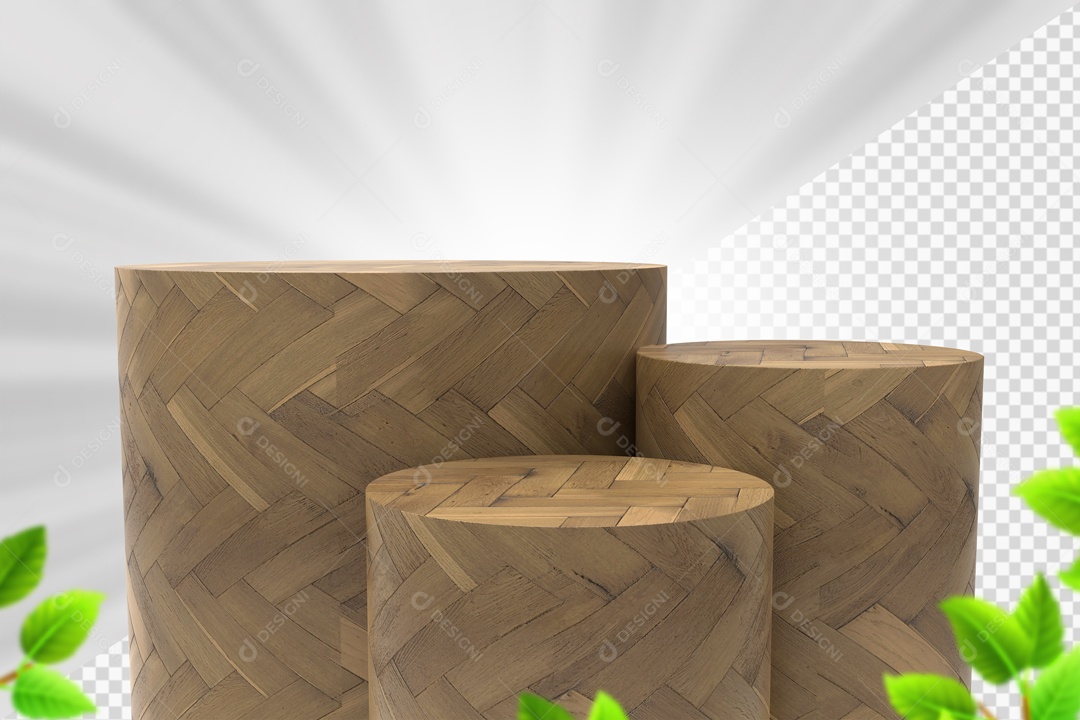 Troncos De Madeira Cinza Elemento 3D PSD