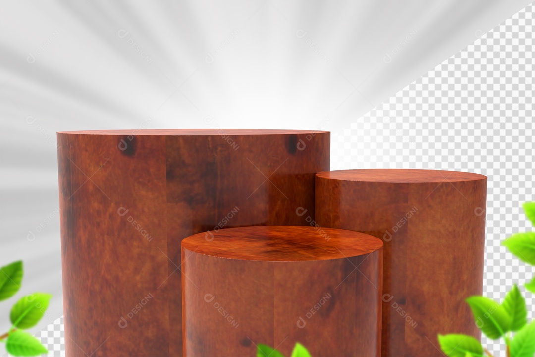 Troncos De Madeira Vermelha Elemento 3D PSD