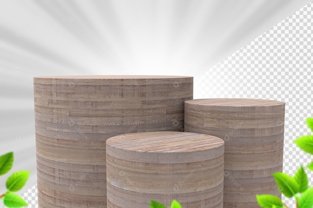 Troncos De Madeira Marrom Claro Elemento 3D PSD