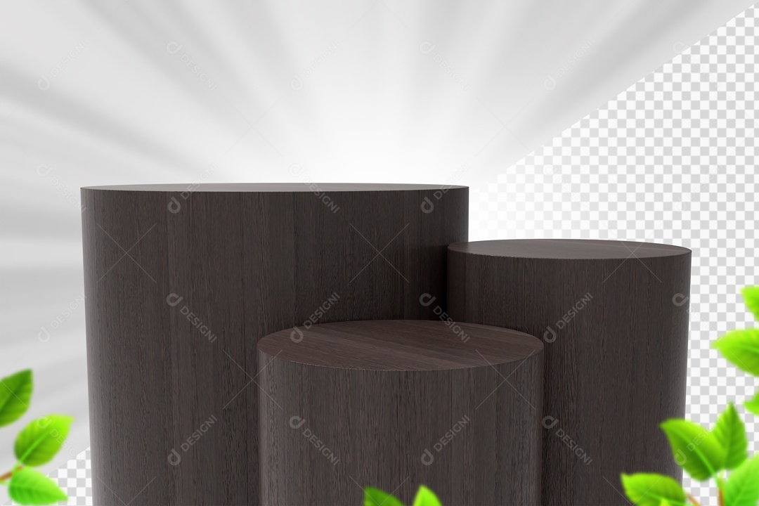 Troncos De Madeira Preta Elemento 3D PSD