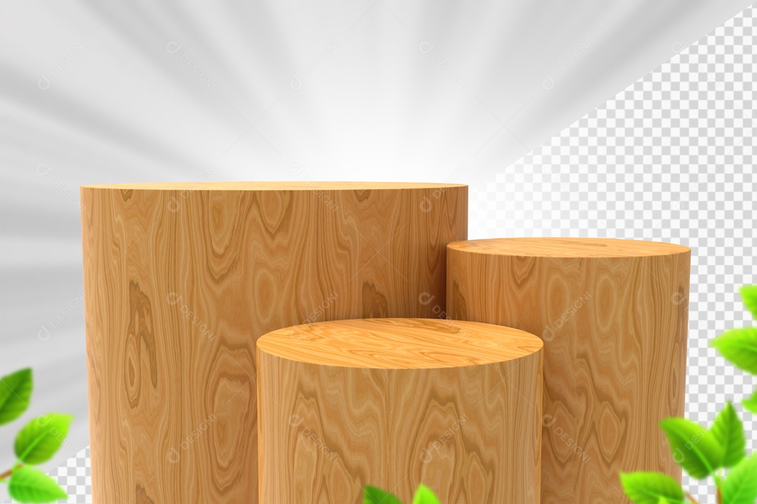 Troncos De Madeira Amarela Elemento 3D PSD