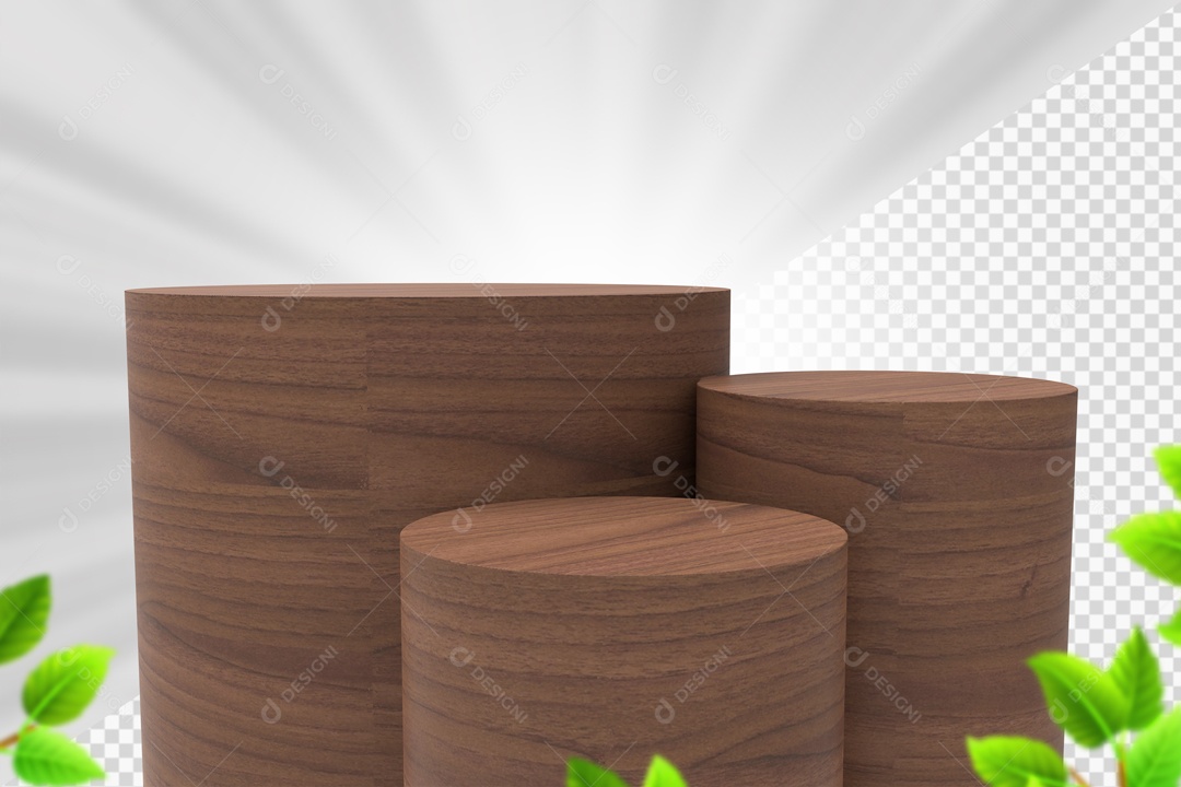 Troncos De Madeira Marrom Elemento 3D PSD