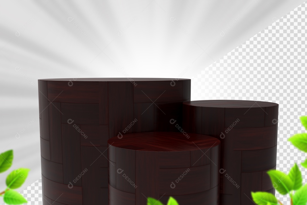 Troncos De Madeira Preta Elemento 3D PSD