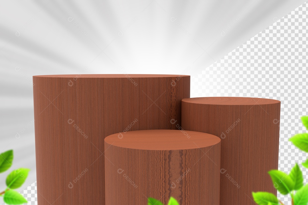 Troncos De Madeira Vermelha Elemento 3D PSD