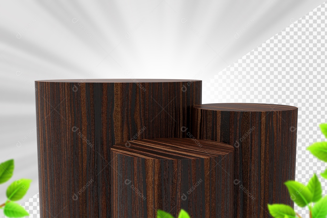 Troncos De Madeira Marrom Escuro Elemento 3D PSD