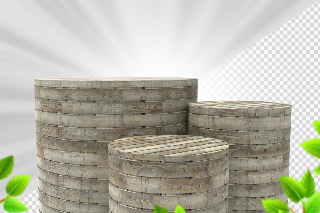 Troncos De Madeira Cinza Elemento 3D PSD