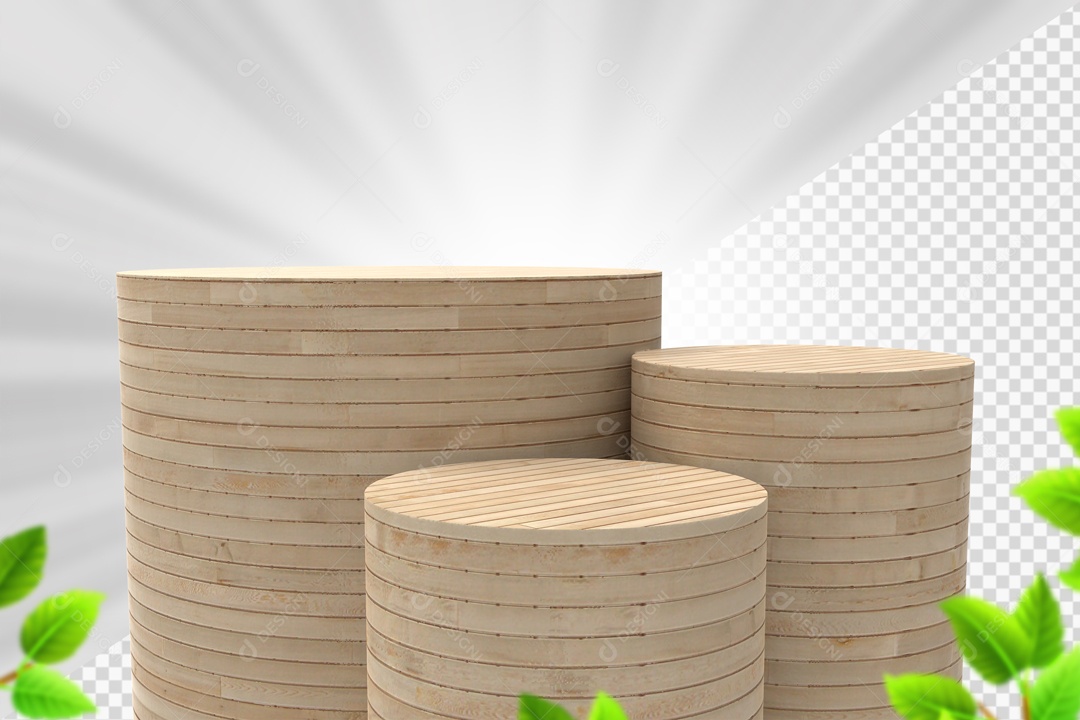 Troncos De Madeira Clara Elemento 3D PSD