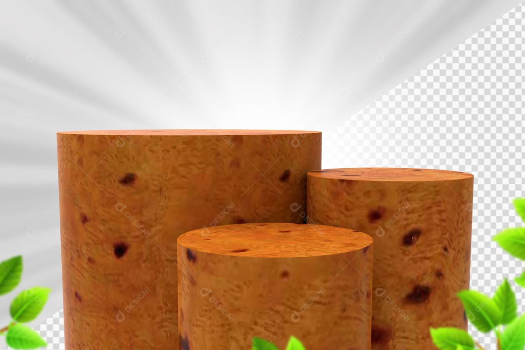 Troncos De Madeira Laranja Elemento 3D PSD