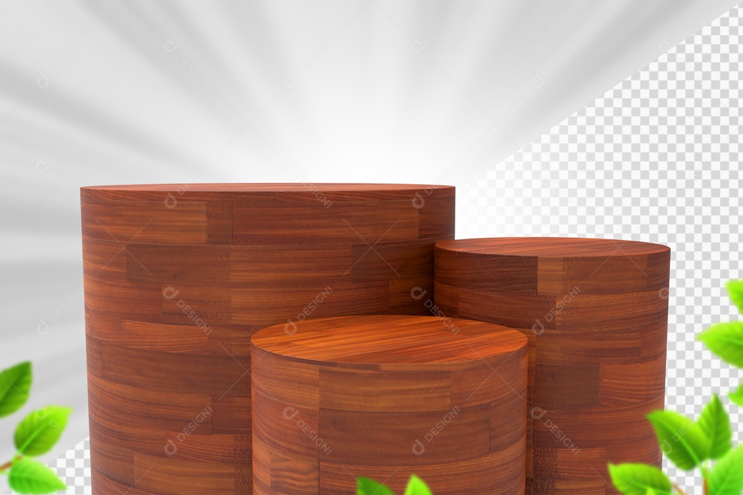 Troncos De Madeira Marrom Elemento 3D PSD