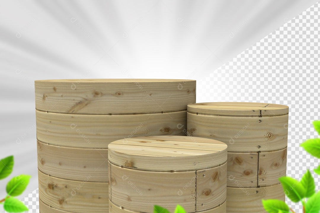 Troncos De Madeira Clara Elemento 3D PSD